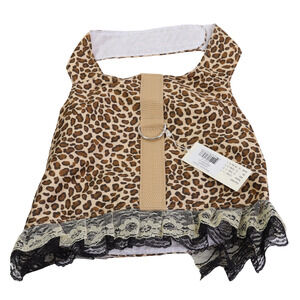 Doggles Pet Fashion Leopard Lace Dog Harness Dress - Size Teacup